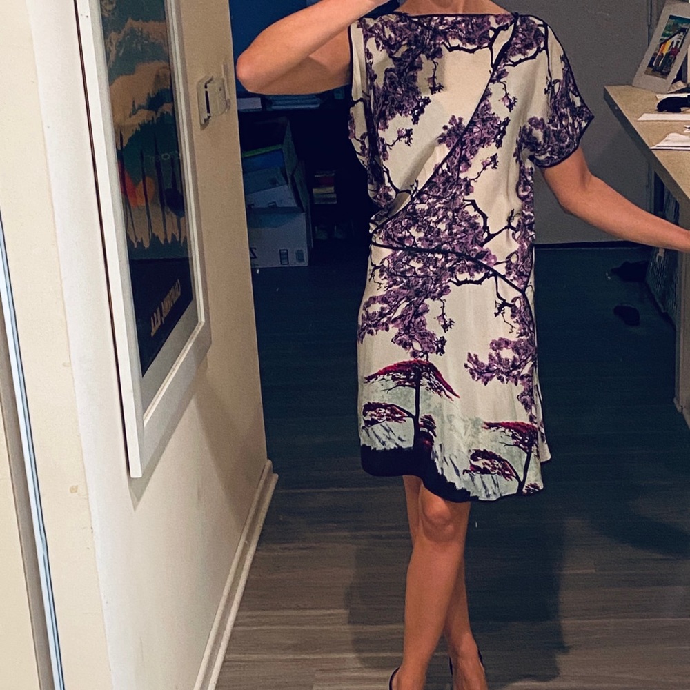 BCBG Silk Patterned Dress